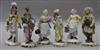 A set of six Continental porcelain figures                                                                                             