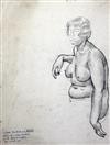 § William Roberts (1895-1980) Female life study sitting three quarter front upper body 13 x 11.75in., unframed, illustrated in the Cata