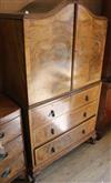 A 1930's walnut cupboard W.100cm                                                                                                       