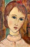 Follower of Amadeo Modigliani (1884-1920) 'Tête de Fillette 1916' 9.25 x 6.25in.                                                       