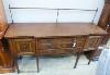 An Edwardian satinwood banded mahogany break front sideboard, W-169, D-50, H-126.                                                                                                                                           