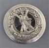 A late Victorian Scottish silver sash badge, 9.6cm.                                                                                    