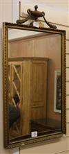 A giltwood and gesso wall wall mirror, with an urn pediment W.48cm                                                                     