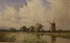 William Tatton Winter, watercolour, River landscape with windmill, signed, 44 x 74cm                                                   