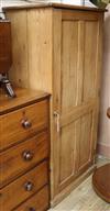 A single pine wardrobe W.71.5cm                                                                                                        