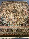 A Chinese silk pink ground carpet 370cm x 275cm                                                                                        