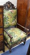 An 19th century Flemish walnut armchair                                                                                                