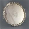 An early George III silver shaped circular salver by Ebenezer Coker, 52 oz.                                                            