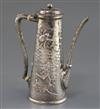 A late 19th century Tiffany & Co sterling silver bachelor's coffee pot, gross 10.5 oz.                                                 