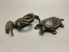 A Japanese bronze turtle and a crab, width 12cm                                                                                                                                                                             