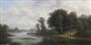 G. Steffenson River landscape with cattle watering 17.5 x 35.5in.                                                                      