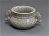 A small two handled crackleware Chinese censer height 6cm                                                                              