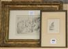 After Rembrandt, two black and white etchings                                                                                          