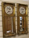 A pair of gilt mirrors with resin plaques W.31cm                                                                                       