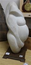 M. Tanya. A white marble sculpture of stylised form height 56cm                                                                        