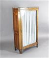 A 19th century French Louis XVI style kingwood and rosewood vitrine, W.2ft 7in. D.1ft 2in. H.4ft 5in.                                  