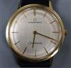 A gentleman's gold plated Eterna Matic Centenaire manual wind wrist watch, on later associated strap.                                  