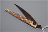 An Antique North American Indian? bone penknife, carved with a bird's head 16.5cm                                                      