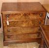 A Georgian style burr walnut small chest of drawers W.76cm                                                                             