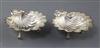 A pair of George V silver scallop dishes, Harry Freeman, 10.5 oz.                                                                      