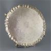 A George II silver shaped circular salver by John Tuite, 47oz.                                                                         