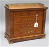 A painted miniature satinwood Wellington chest length 43cm                                                                             