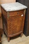 A French marble top bedside cabinet W.43cm                                                                                             