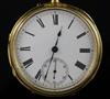 A late Victorian 18ct gold open face keyless lever pocket watch by Gabriel, Bishopsgate Within,                                        