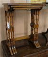 A nest of three yew wood tables W.51cm                                                                                                 