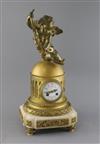 A late 19th century French ormolu mantel clock, H.17.5in.                                                                              