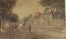 C.B. Core, watercolour, Village street scene 1922, signed, 32 x 49cm                                                                                                                                                        