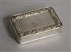 A George III silver snuff box with later interior inscription, London, 1819, 8.8cm.                                                    