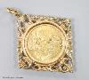 A George V 1912 gold sovereign, in a modern 9ct gold pendant mount, gross 10.4 grams.                                                                                                                                       