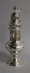 An Edwardian silver sugar caster by Vale Brothers & Sermon, Chester, 1908, 7.5 oz.                                                     