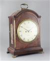 An early 19th century single pad top mahogany table clock, height 19in.                                                                