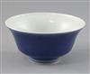 A Chinese powder blue bowl, Qianlong mark and period (1736-95), D. 14.6cm                                                              