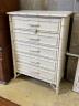 A cream painted faux bamboo chest of five drawers, width 86cm, depth 49cm, height 120cm                                                                                                                                     
