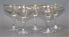 A set of five Babycham glasses                                                                                                         