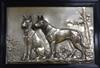 F Diller. A framed plaque depicting German Shepherds                                                                                   