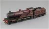 A Clarence Edwards O gauge 4-4-0 live steam locomotive, number 1141, LMS compound crimson livery, overall 39cm                         