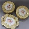 A Victorian part dessert service with floral and gilt decoration                                                                       