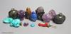 A collection of ten Chinese amethyst, lapis lazuli, turquoise and other hardstone snuff bottles                                                                                                                             