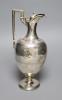 A Victorian engraved silver baluster hot water jug, Martin, Hall & Co, London, 1874                                                                                                                                         