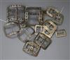 Eight assorted pairs of Georgian and later buckles including silver and Chinese white metal.                                           