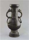 A Chinese bronze temple vase, Song-Yuan dynasty (12th-14th century), H. 29.5cm                                                         