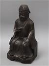 An 18th/19th century Chinese bronze figure of Wen Chang/Tsai Shen the god of wealth height 36cm                                        