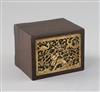 A Chinese ivory and rosewood seal box, Qing dynasty, W. 8.5cm                                                                          