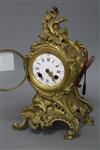 A 19th century gilt rococo style striking mantel clock height 29cm                                                                     