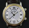 A gentleman's early 2000 steel and 18ct gold Maurice Lacroix automatic day/date alarm wrist watch,                                     