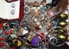 A mixed quantity of costume jewellery including a pair of white metal and paste earrings.                                              